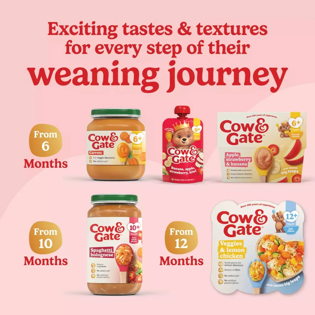Cow & Gate Carrot Baby Food Snack Jar 6+ Months 125g