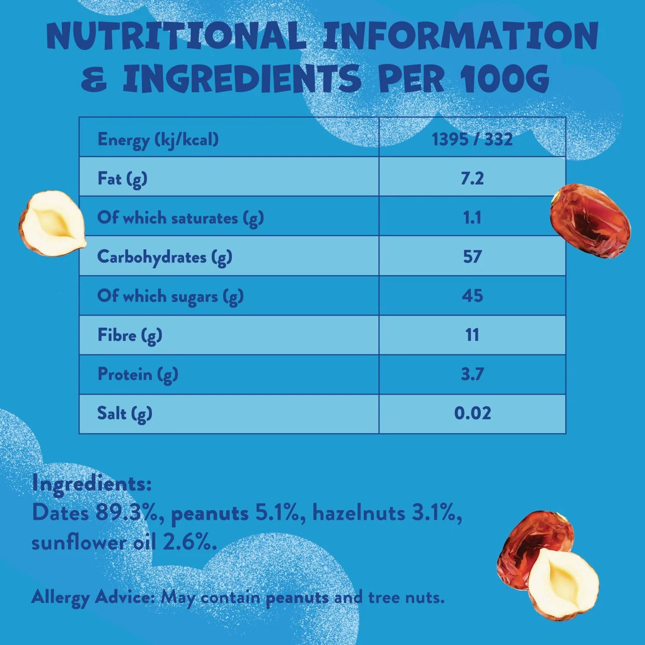 Goodies Date & Nut Fruit Bars Kids Snack Multipack 5 x 20