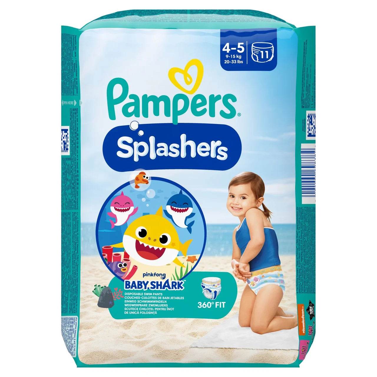Pampers Splashers Swim Nappies, Size 4-5 (9-15kg) 11 per pack