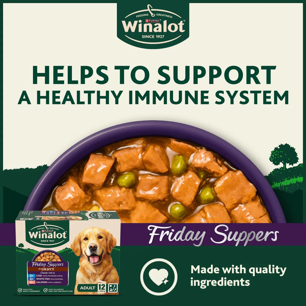 Winalot Friday Suppers Mixed in Gravy Wet Dog Food 12 x 100g