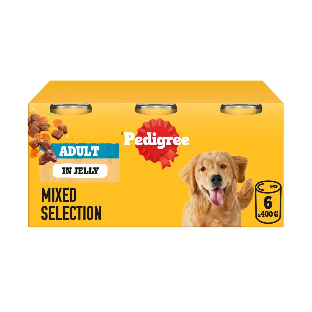 Pedigree Adult Wet Dog Food Tins Mixed in Jelly 6x400g