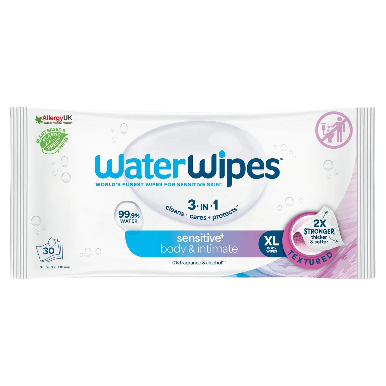 WaterWipes Adult Care Sensitive Wipes 30 per pack