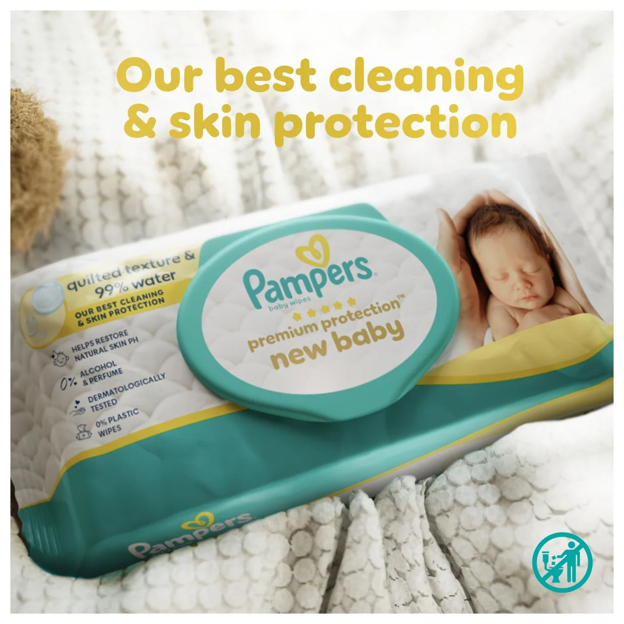 Pampers New Baby Wipes 6x60 , 360 per pack