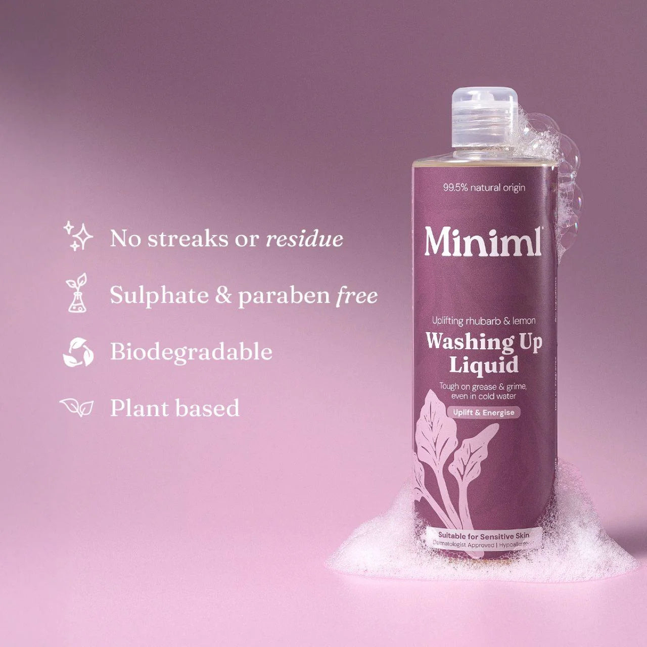 Miniml Washing Up Liquid Rhubarb & Lemon 1L