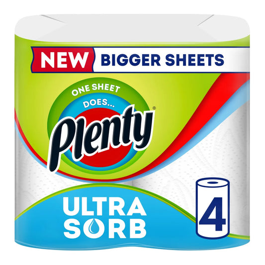 Plenty Ultrasorb Kitchen Roll 4 per pack