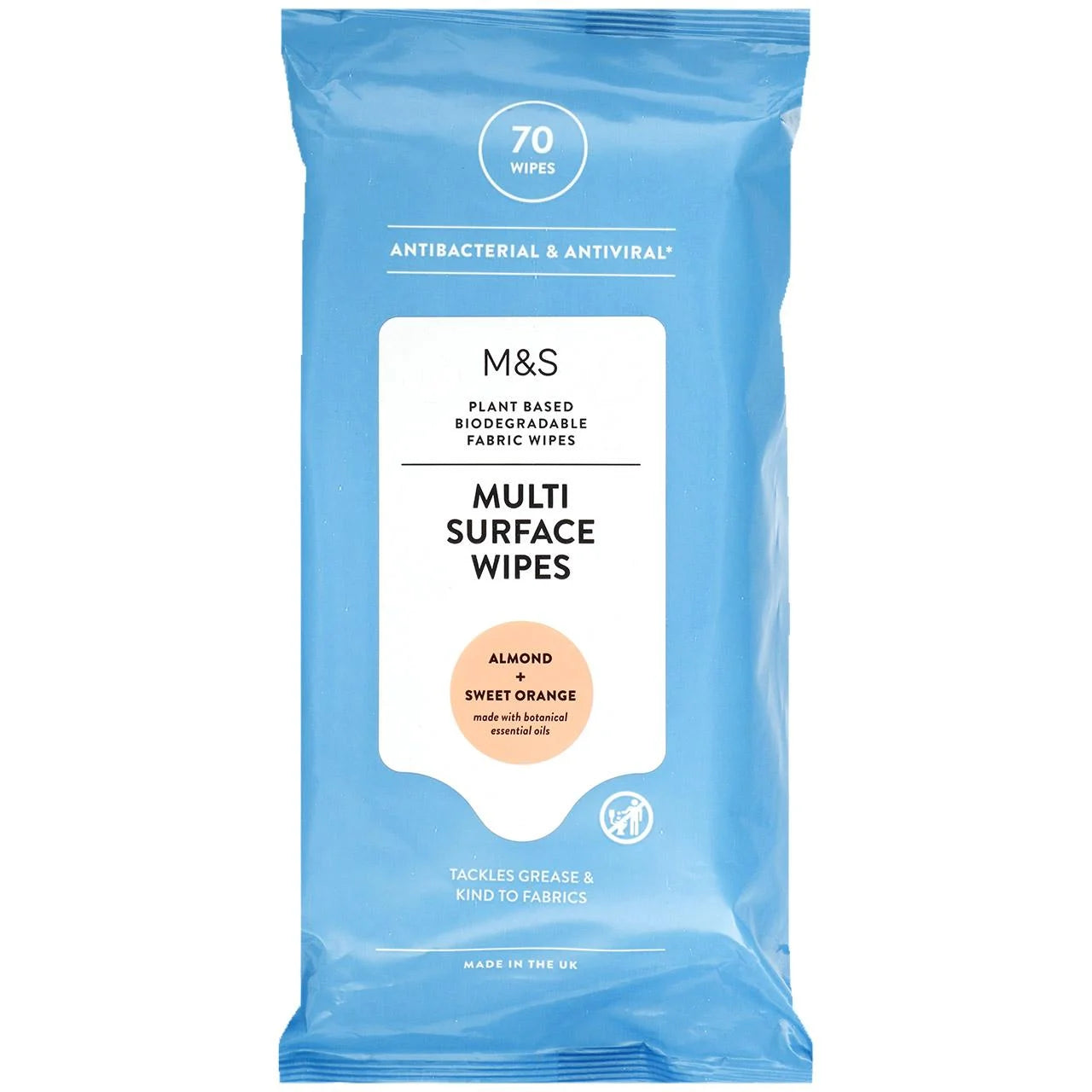 M&S Antibacterial & Antiviral Surface Wipes 70 per pack