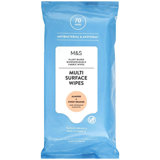 M&S Antibacterial & Antiviral Surface Wipes 70 per pack