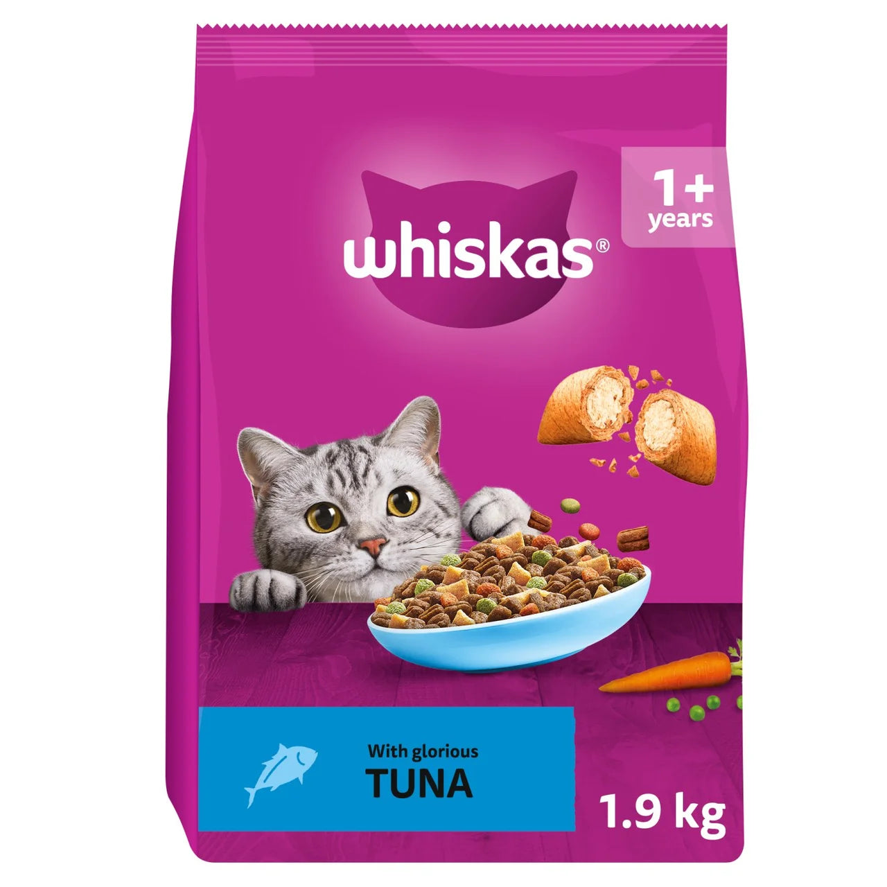 Whiskas 1+ Adult Dry Cat Food with Tuna 1.9kg