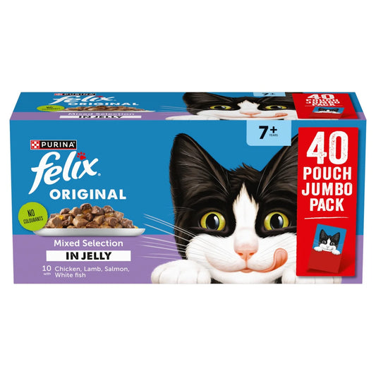 Felix Original Senior 7+ Mixed Selection in Jelly Wet Cat Food 40 x 85g