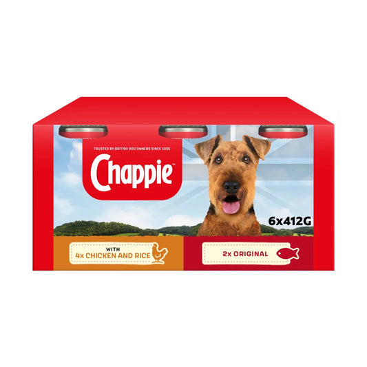 Chappie Adult Wet Dog Food Tins Favourites in Loaf 6x412g
