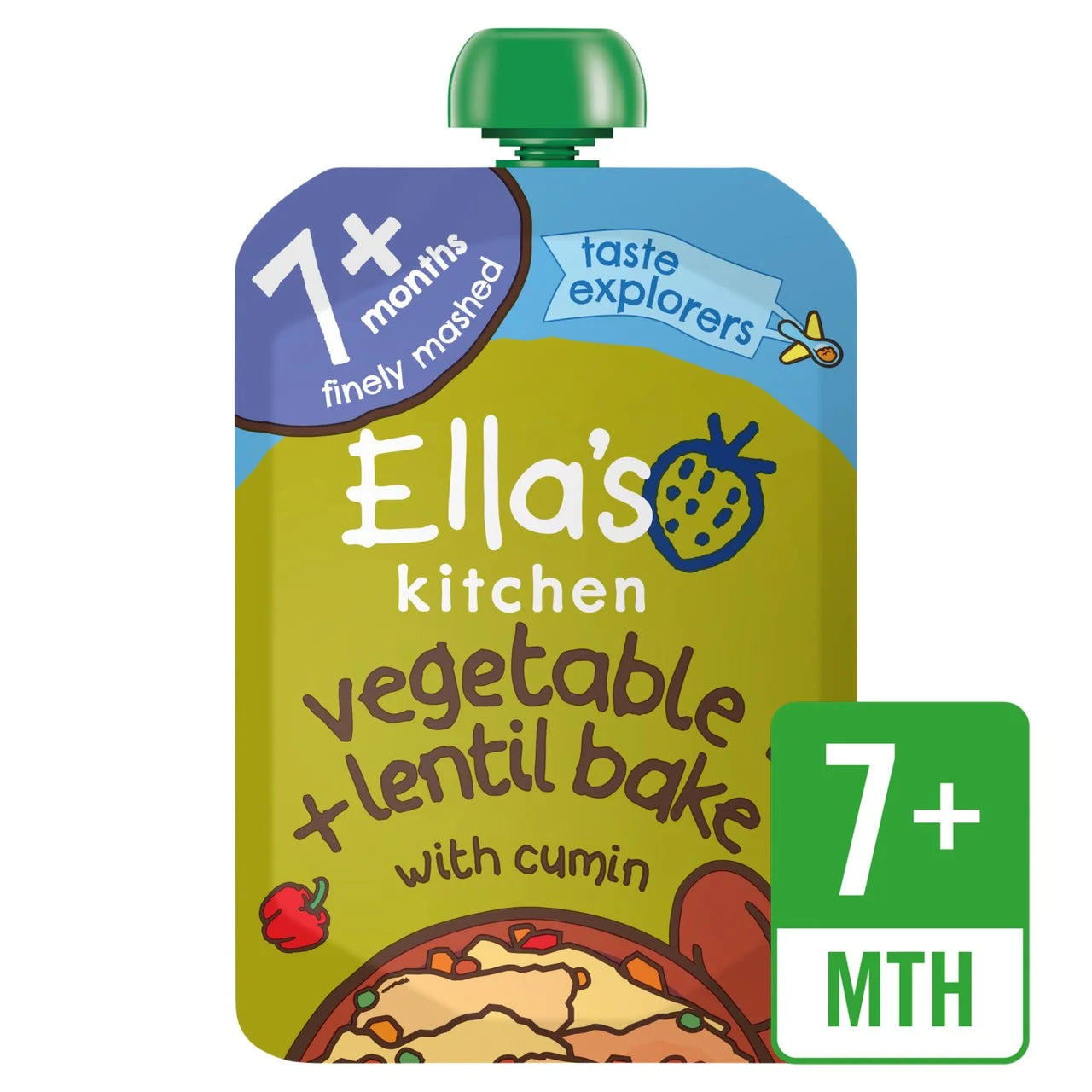 Ella's Kitchen Vegetable & Lentil Bake Baby Food Pouch 7+ Months 130g