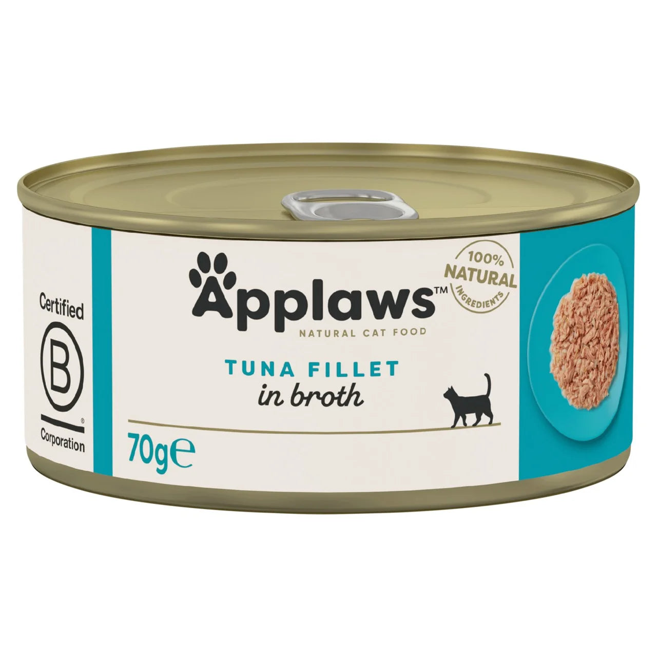 Applaws Natural Wet Cat Food Tin Tuna Fillet in Broth 70g
