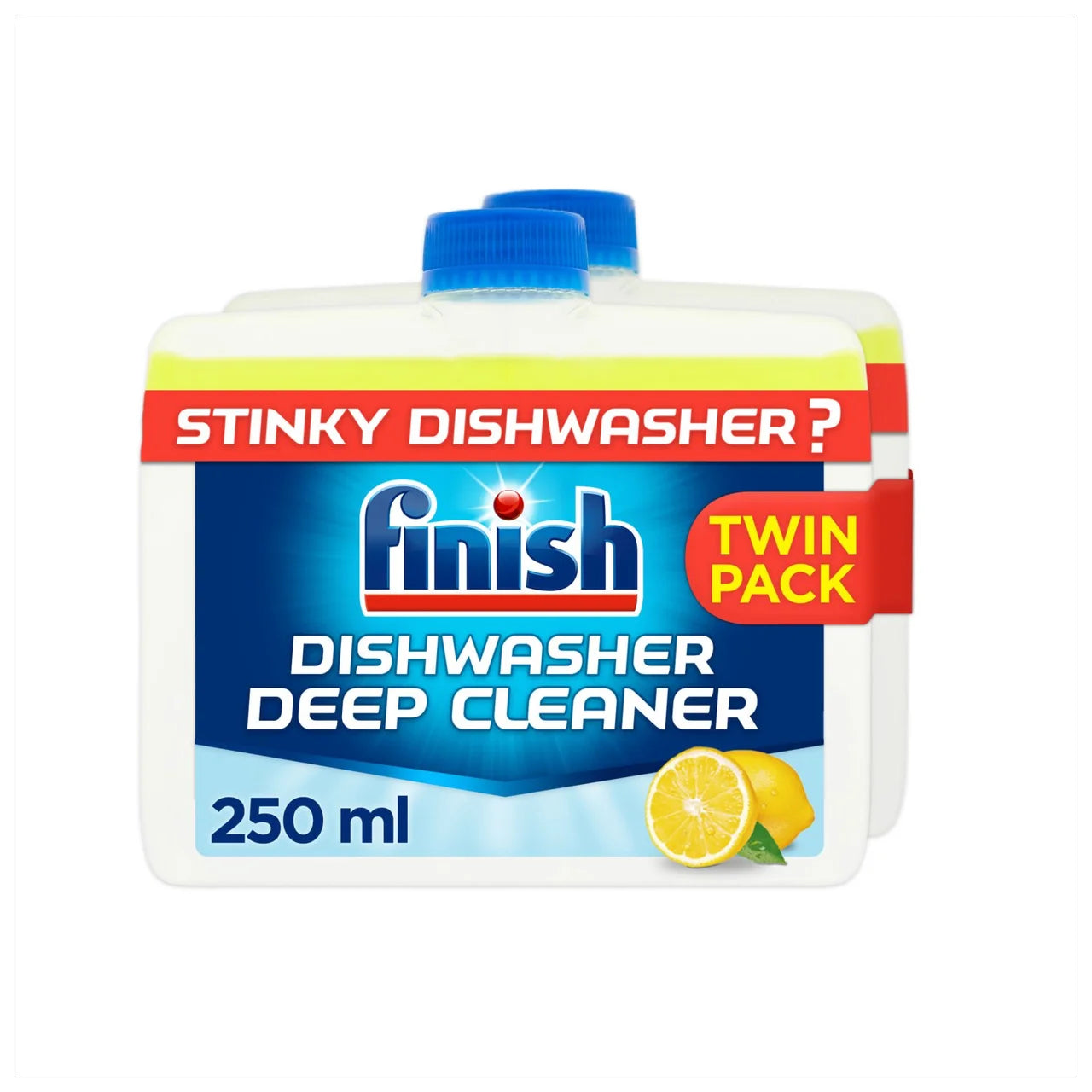 Finish Dishwasher Machine Cleaner Lemon Scent 2 x 250ml