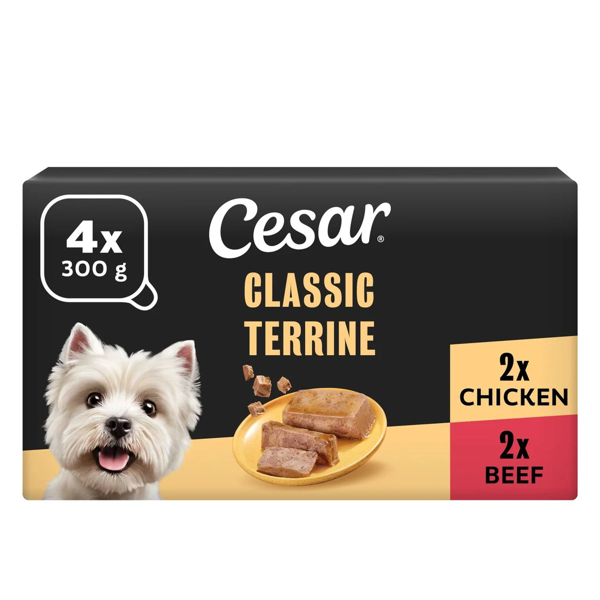 Cesar Classic Terrine Wet Dog Food with Chicken in Loaf 4 x 300g