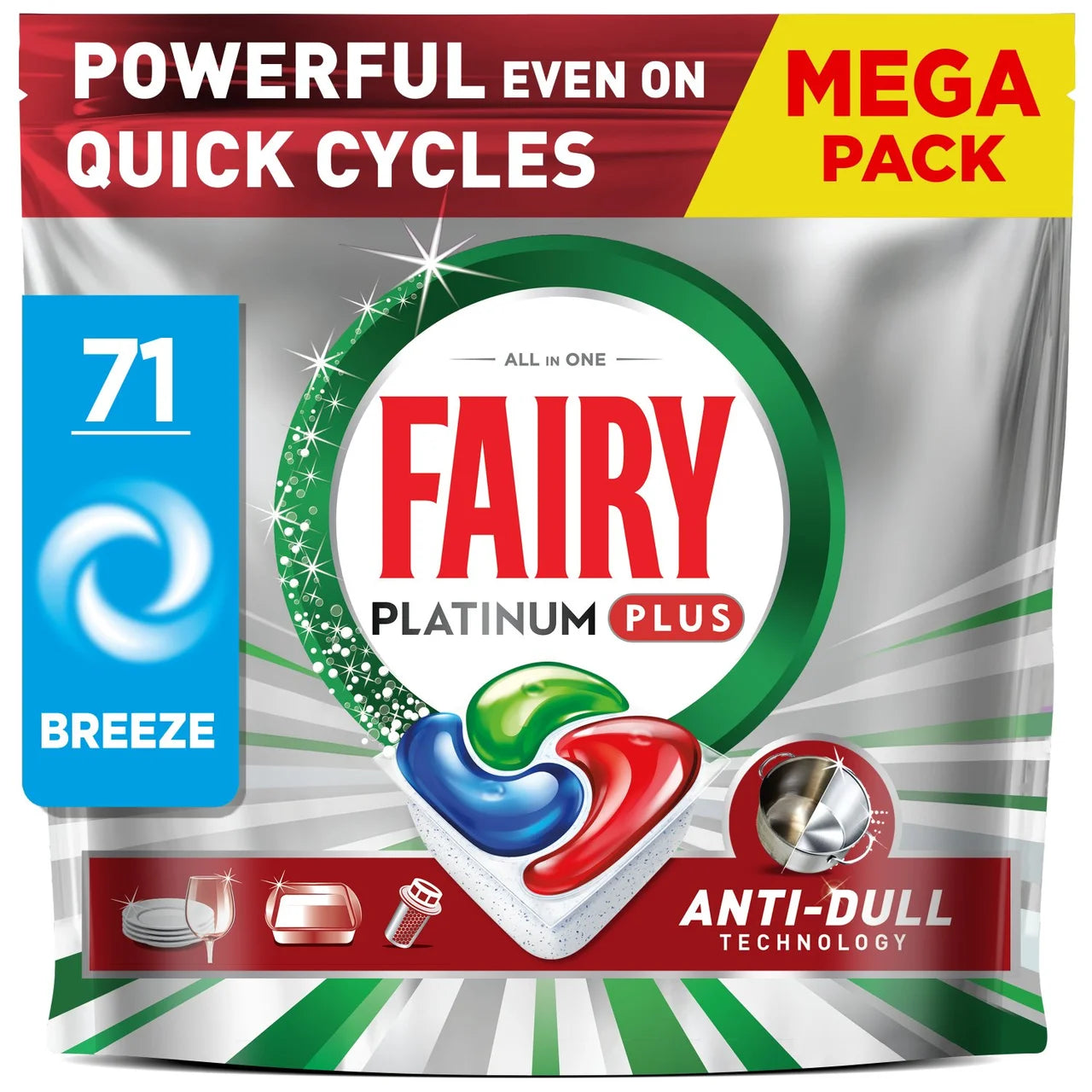 Fairy Platinum Plus Breeze Dishwasher Tablets 71 per pack
