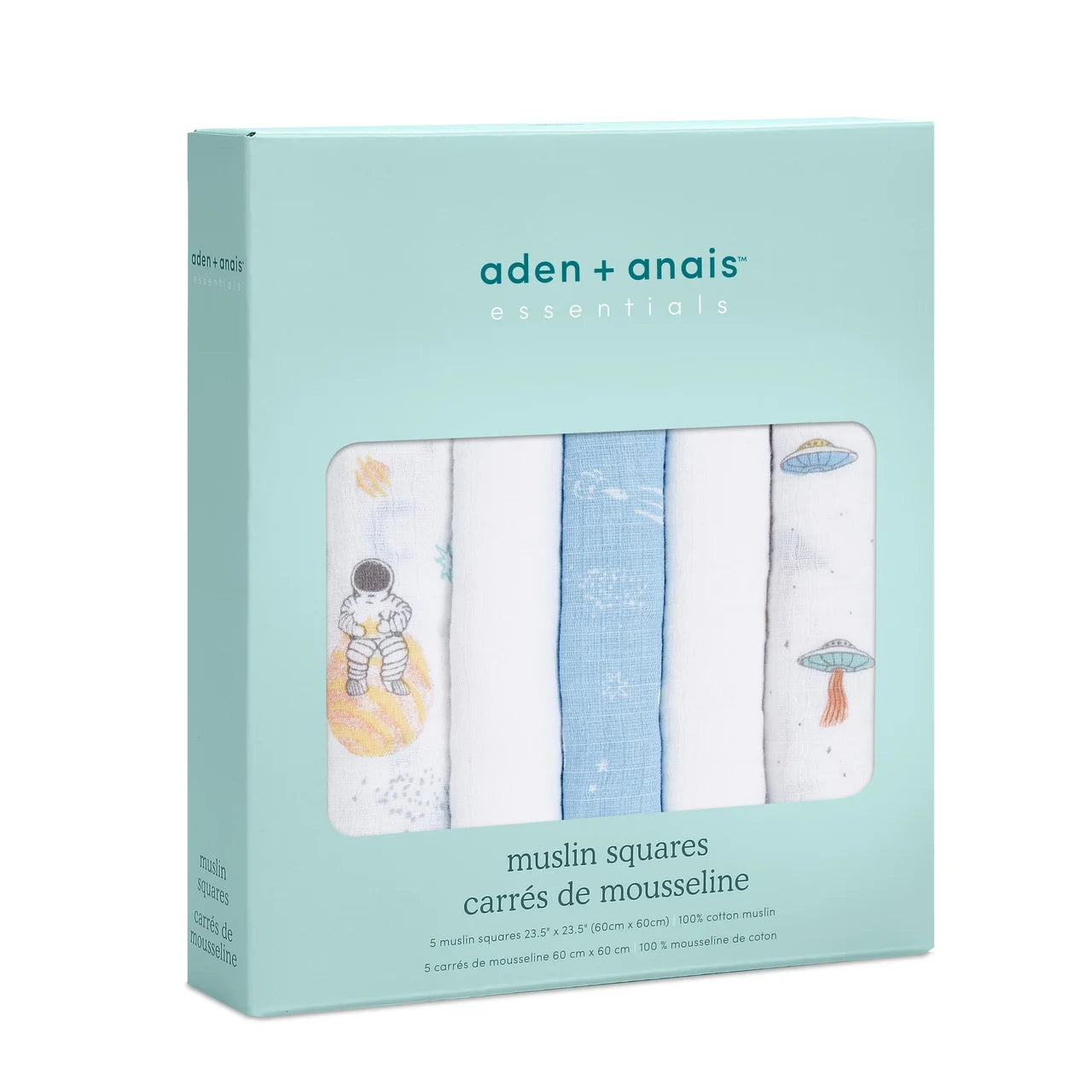 Aden + Anais Muslin Squares, Space Explorers 5 per pack