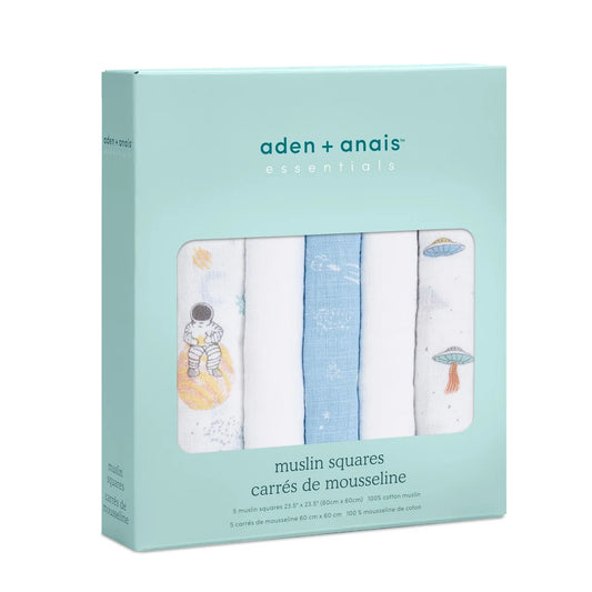 Aden + Anais Muslin Squares, Space Explorers 5 per pack
