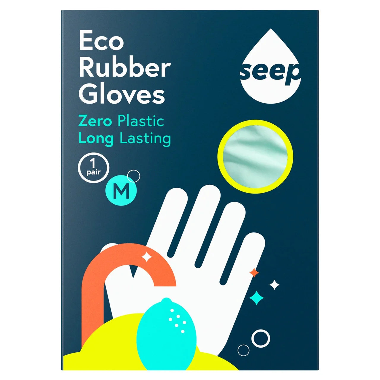 Seep Rubber Gloves Medium Plastic Free