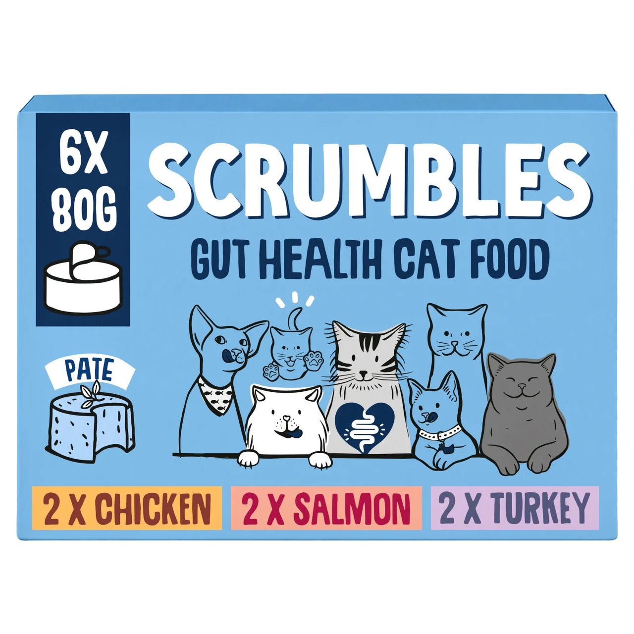 Scrumbles Wet Cat Pate Classic Variety Pack 6 x 80g