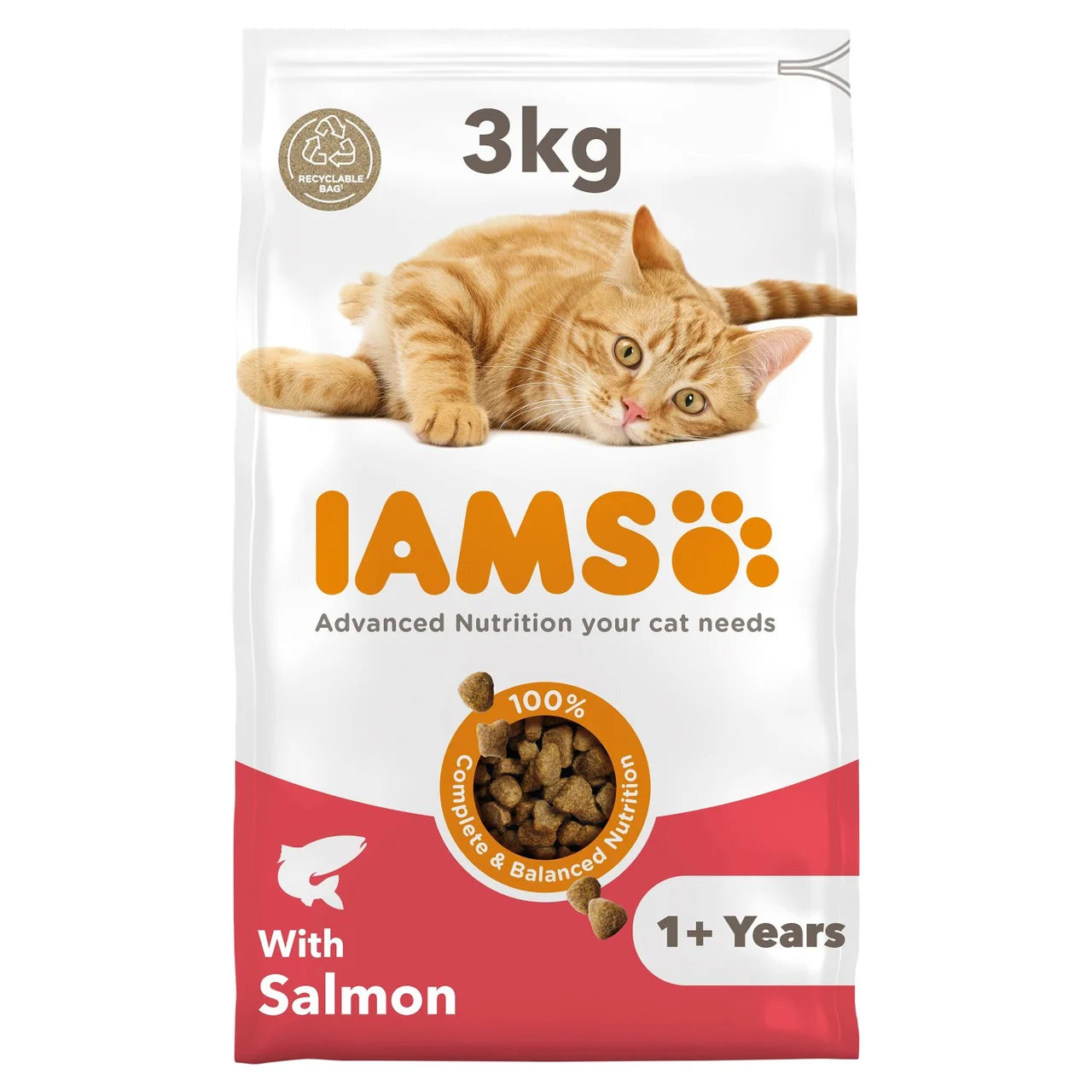 IAMS Adult Dry Cat Food Salmon 3kg