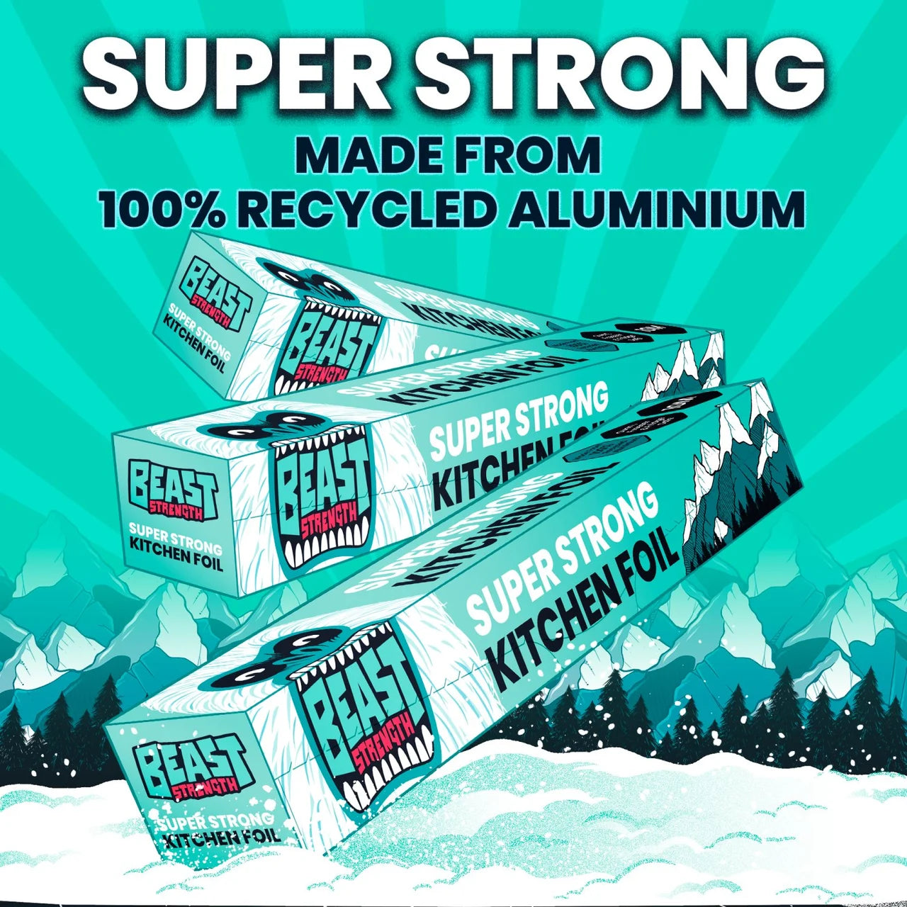 BEAST Super Strong Kitchen Foil Made From 100% Recycled Aluminium 10M
