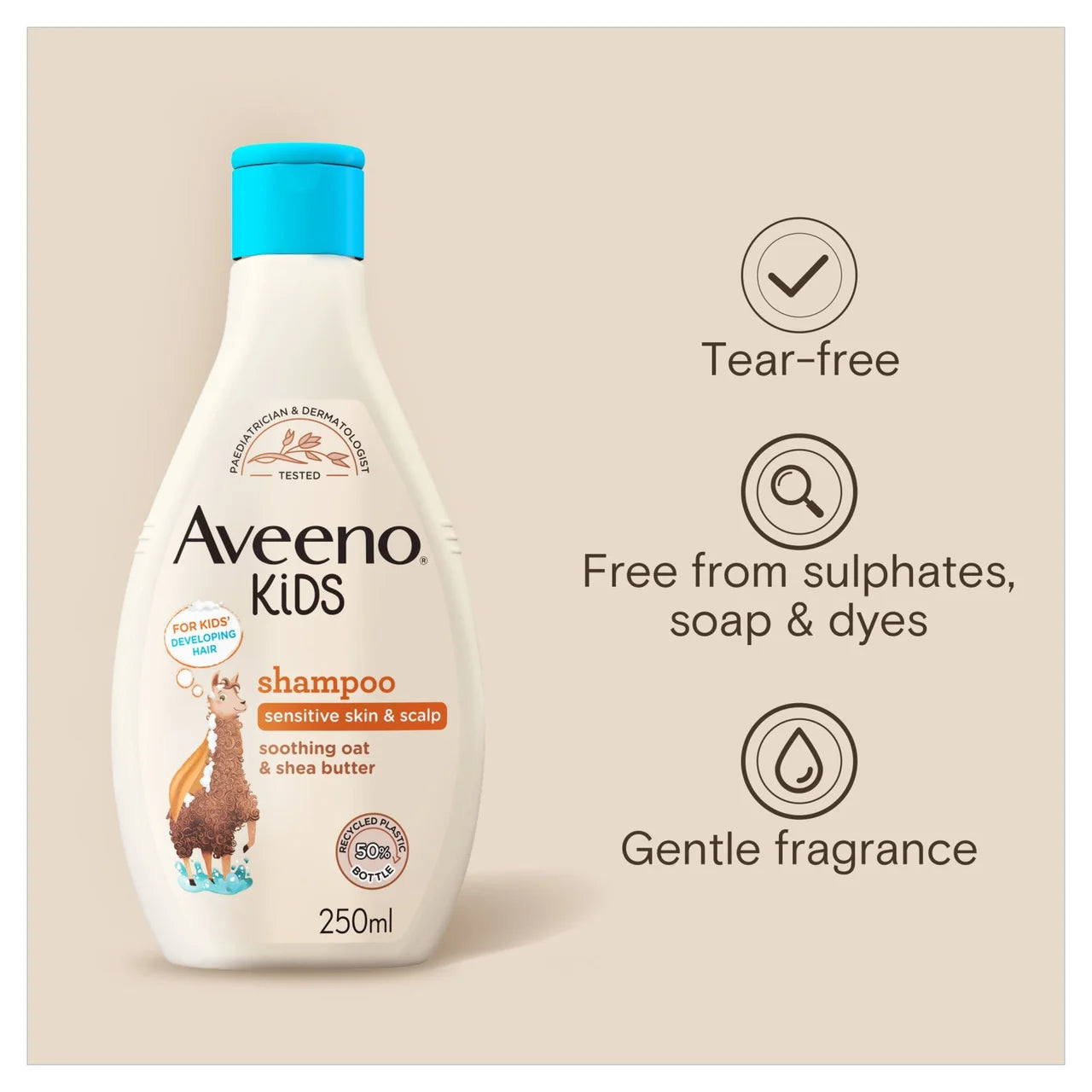 Aveeno Kids Shampoo with Soothing Oat & Shea Butter for Sensitive Skin 250ml