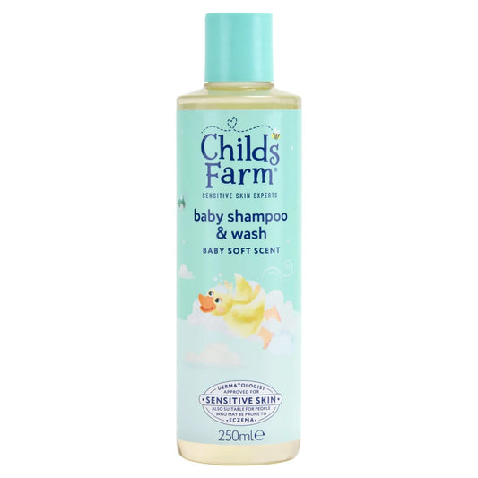 Childs Farm Baby Shampoo & Wash, Baby Soft Scent 250ml