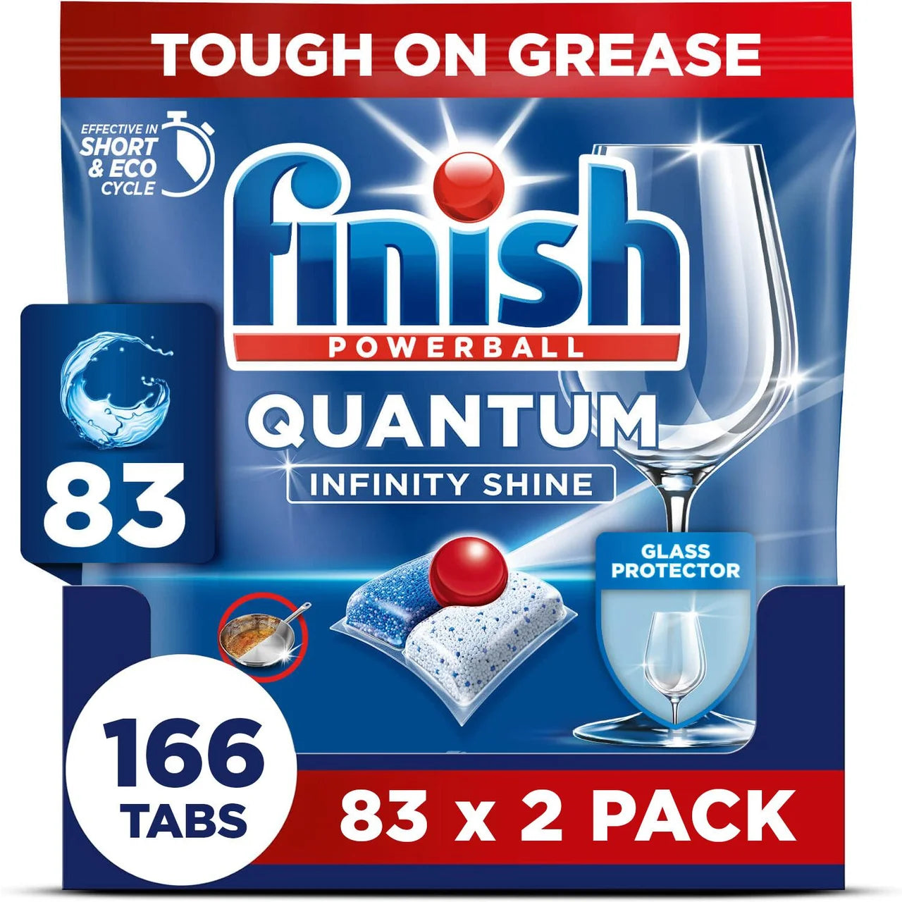 Finish Quantum Infinity Shine Dishwasher Tablets Regular 166 per pack