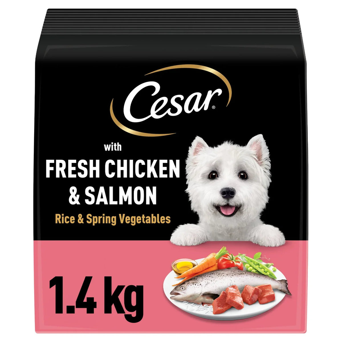 Cesar Complete Dry Adult Dog Food with Chicken, Salmon and Vegetables 1.4kg