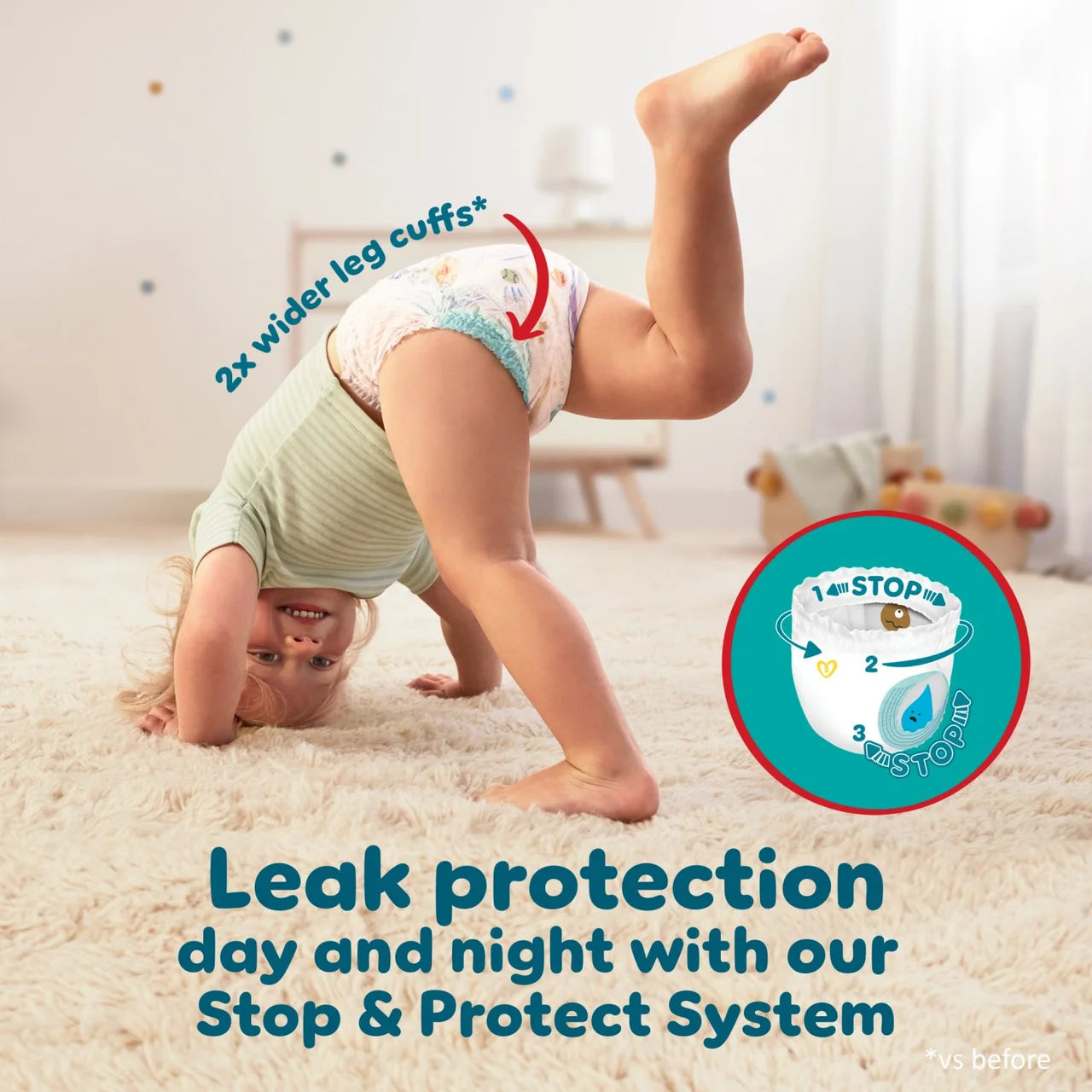 Pampers Baby-Dry Nappy Pants Size 4+ Extra Absorption Jumbo+ 66 per Pack