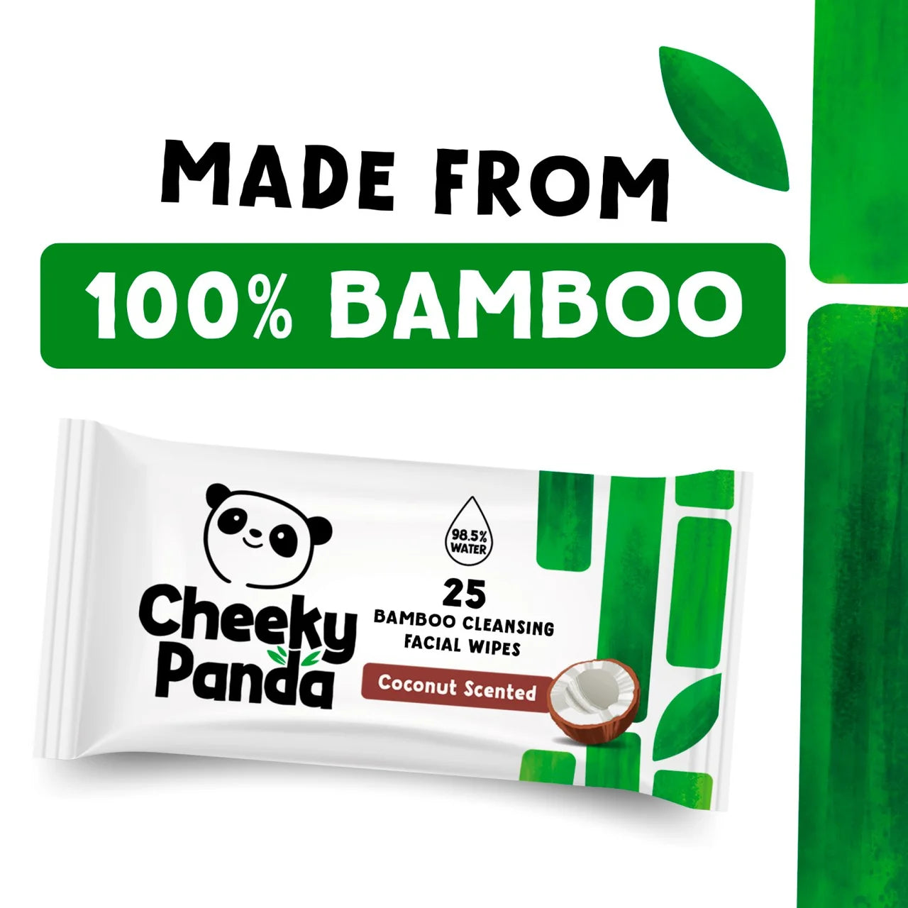 Cheeky Panda Bamboo Coconut Facial Cleansing Wipes 25 per pack