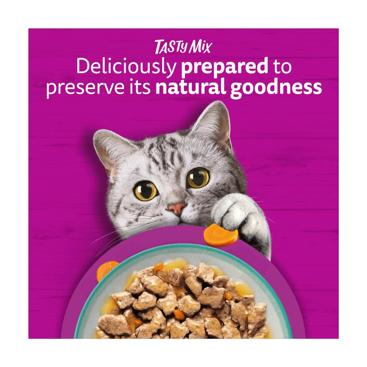 Whiskas 1+ Tasty Mix Catch of the Day Adult Wet Cat Food Pouches in Gravy 12 x 85g