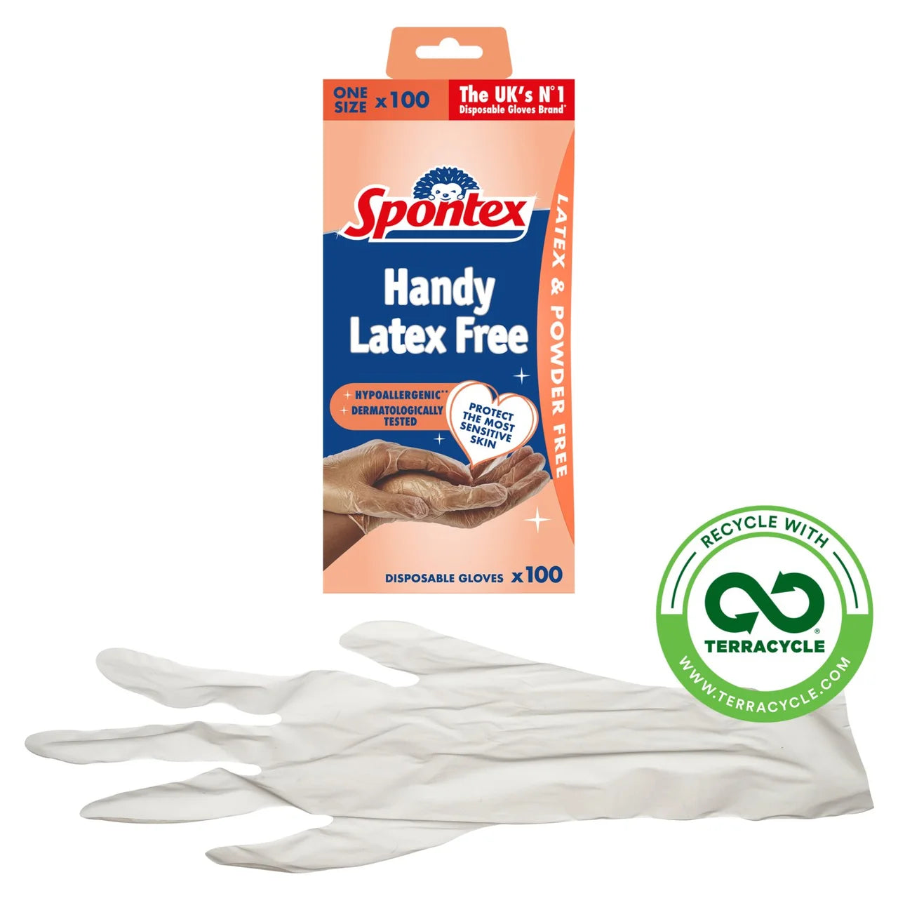 Spontex Handy Latex Free Disposable Gloves 100 per pack