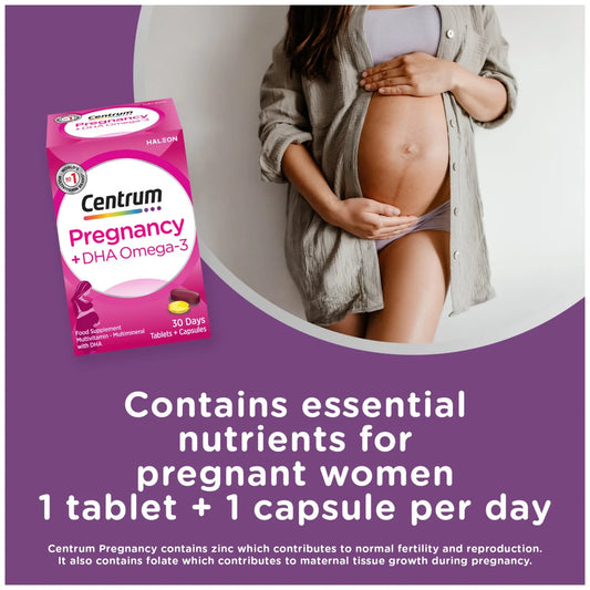 Centrum Pregnancy +DHA Omega , 60 per pack