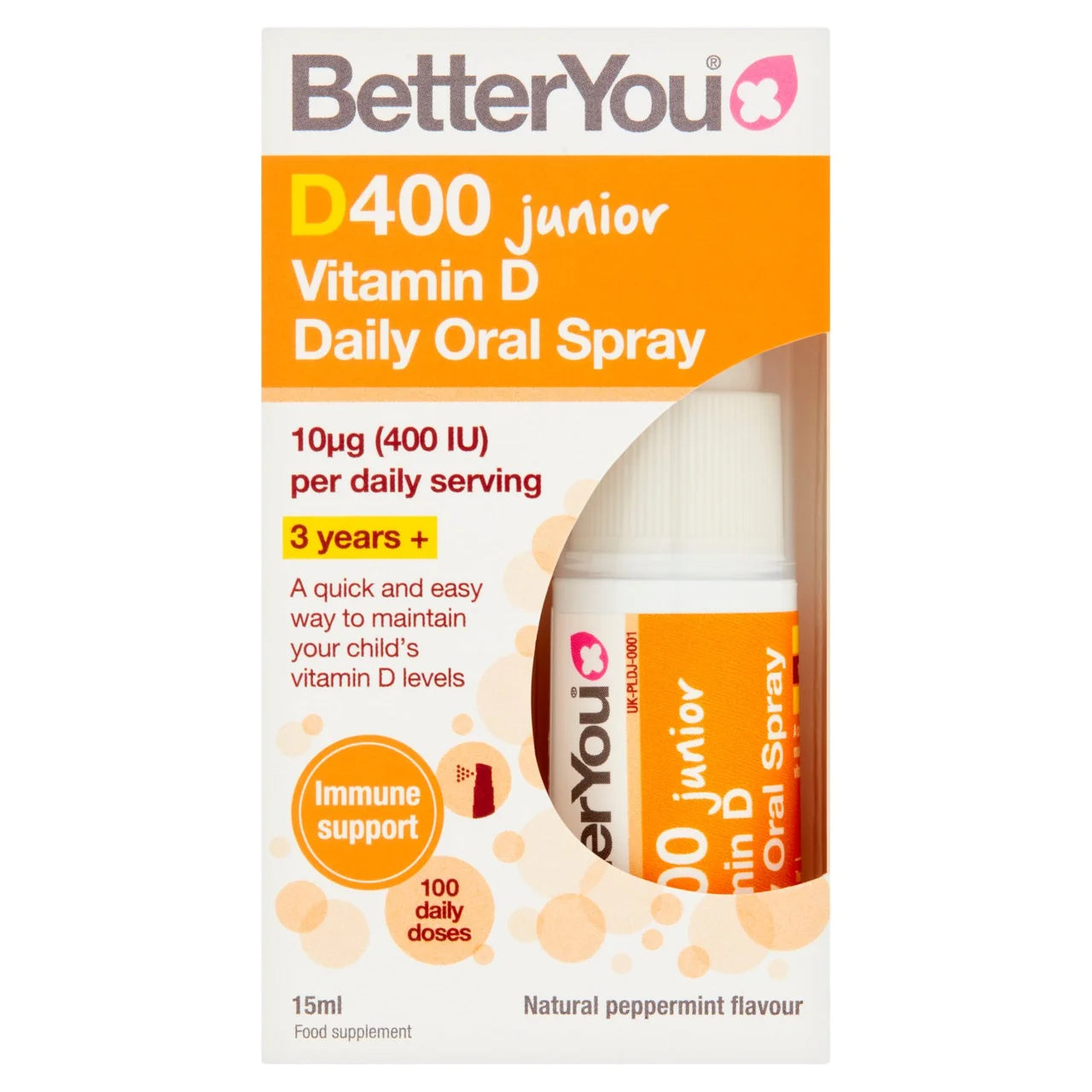 BetterYou D400 Kid's Vitamin D Daily Oral Spray 3yrs+ , 15ml