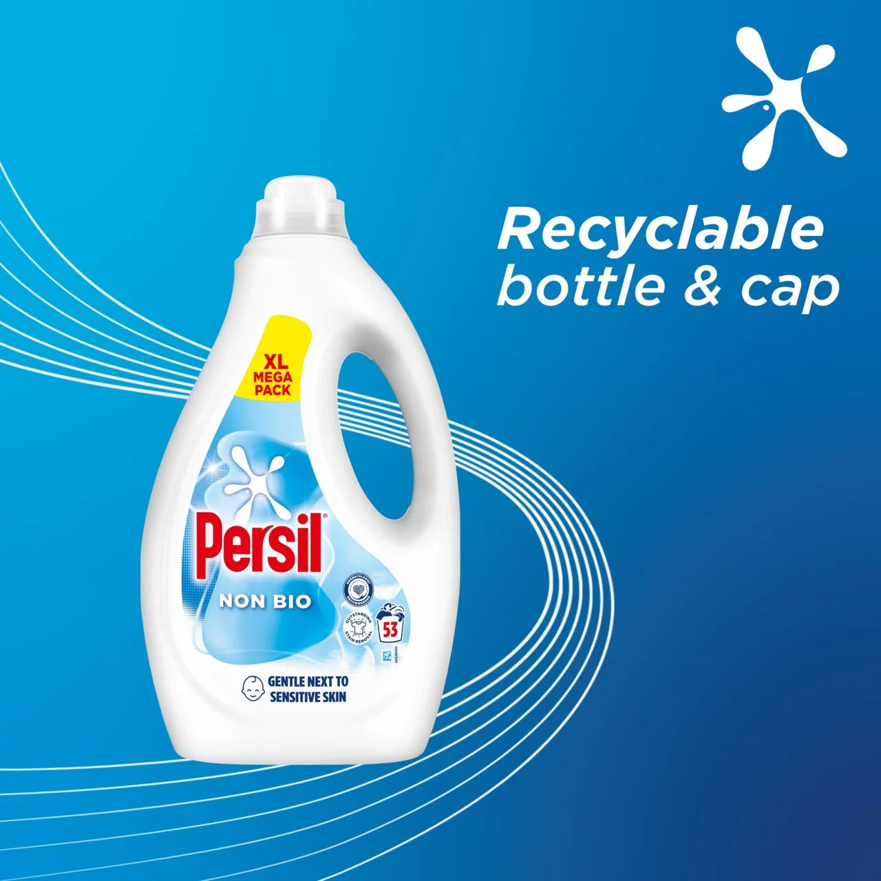 Persil Laundry Washing Liquid Detergent Non Bio 53 Washes 1.431L