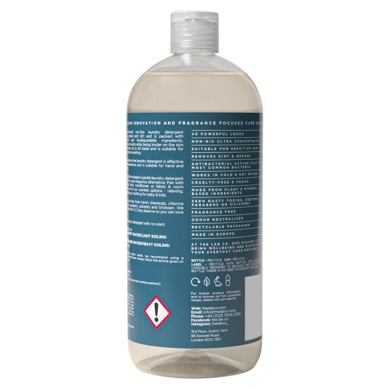 The Lab Co. Fragrance Free Non-Bio Laundry Detergent 1L