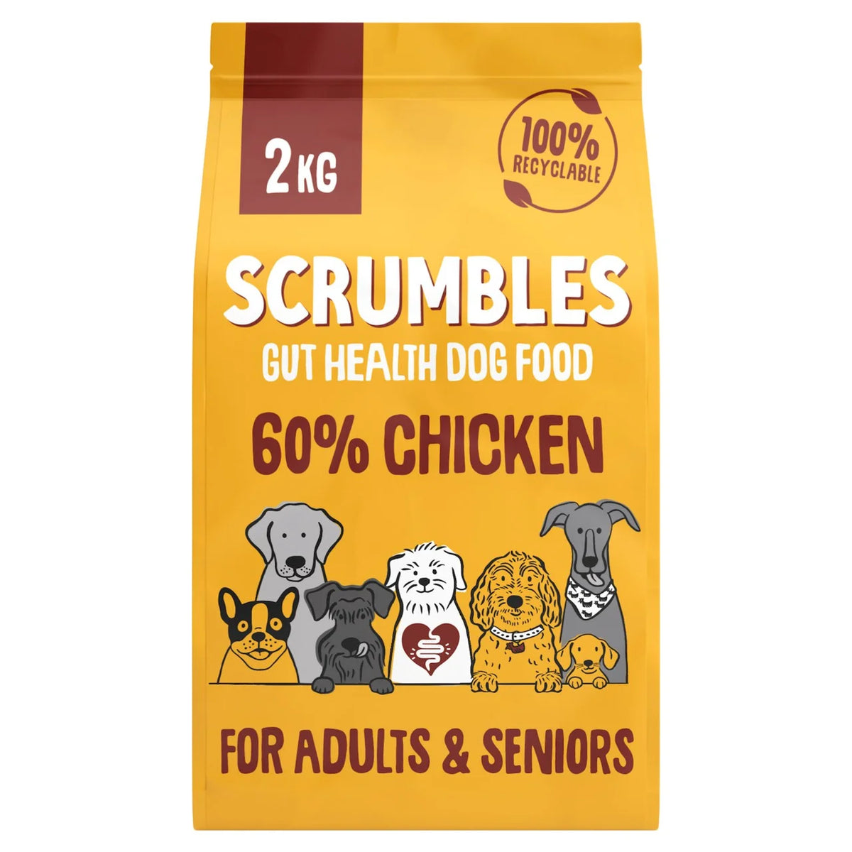Scrumbles Natural Gluten-Free Dry Dog Food - Fresh Chicken, Adult & Senior 2kg