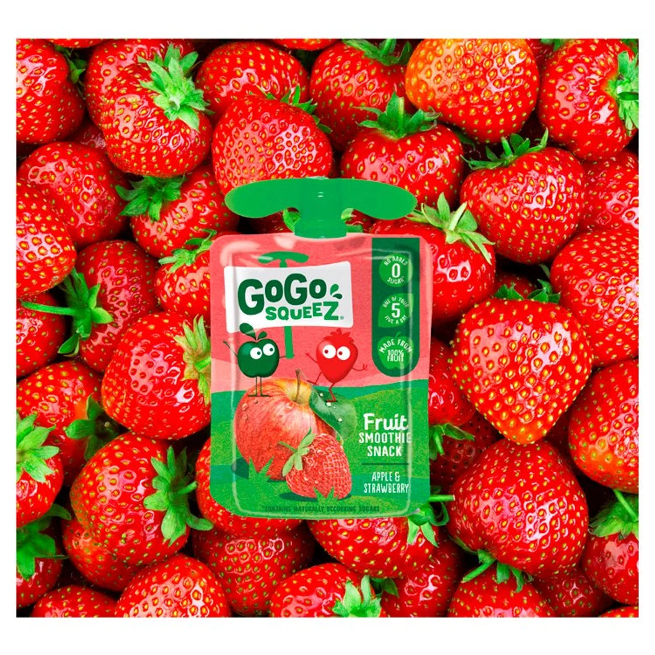 GoGo squeeZ Fruit Smoothie Snack Apple and Strawberry 4 x 90g