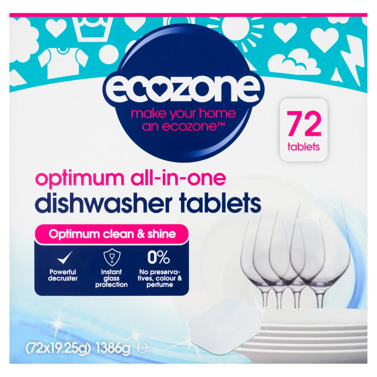 Ecozone Optimum All-in-One Dishwasher Tablets 72 per pack