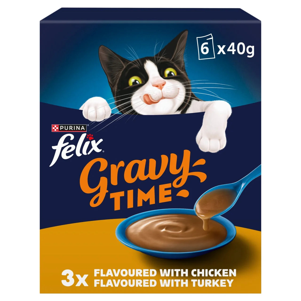 Felix Gravy Time Chicken and Turkey Wet Cat Food 6 x 40g