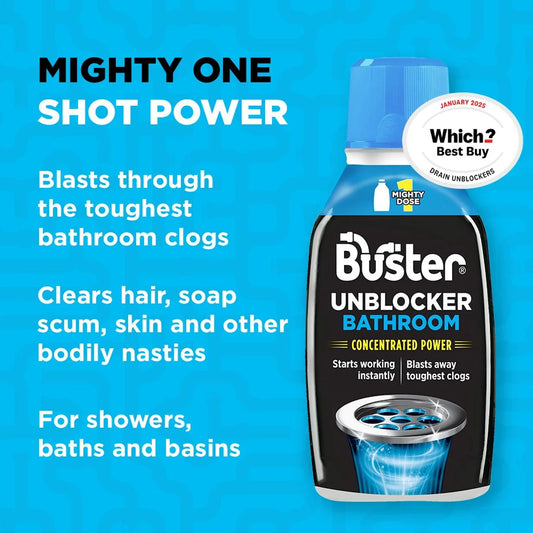 Buster Bathroom Drain Unblocker Mighty 1 Dose 300ml