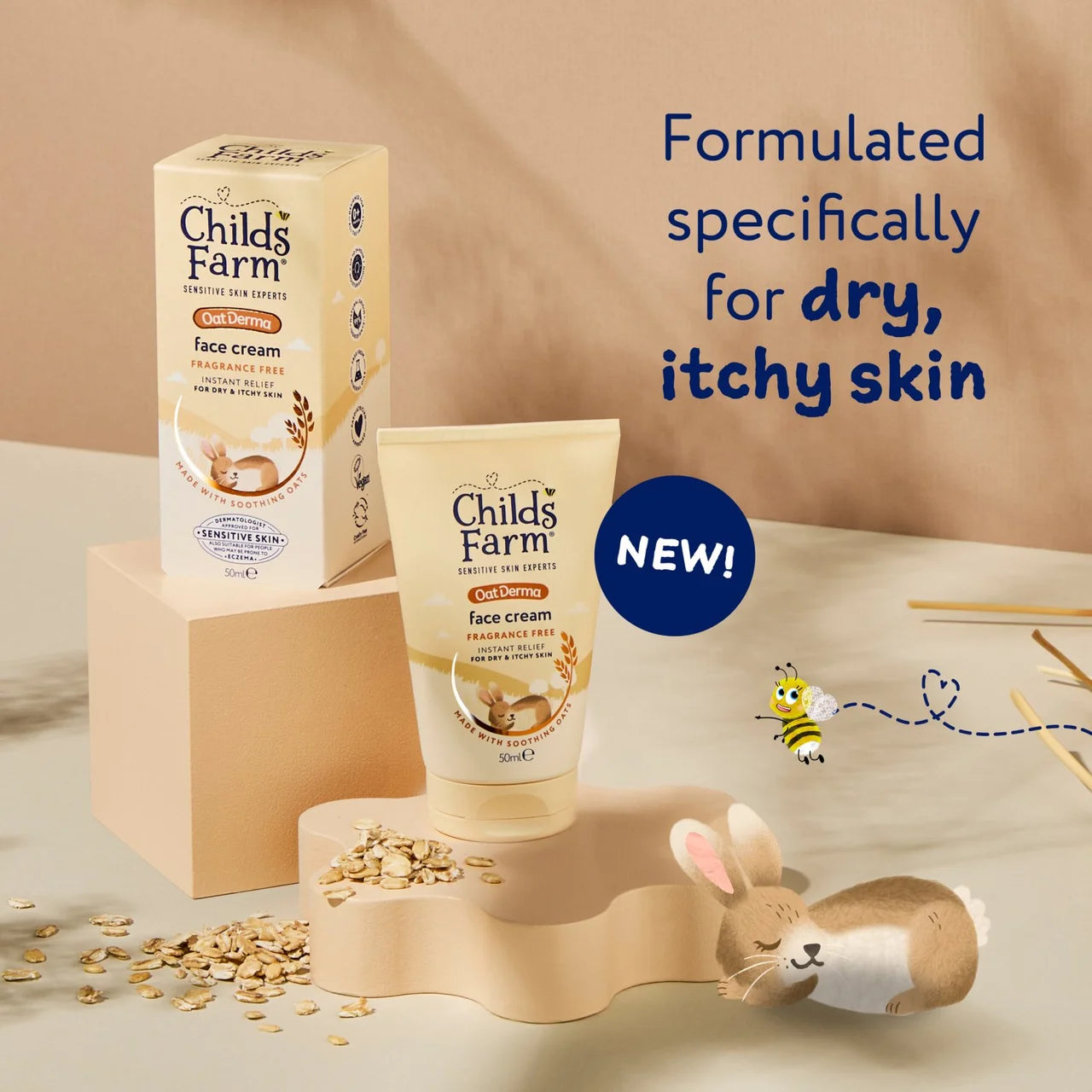 Childs Farm OatDerma Face Cream Fragrance-Free 50ml