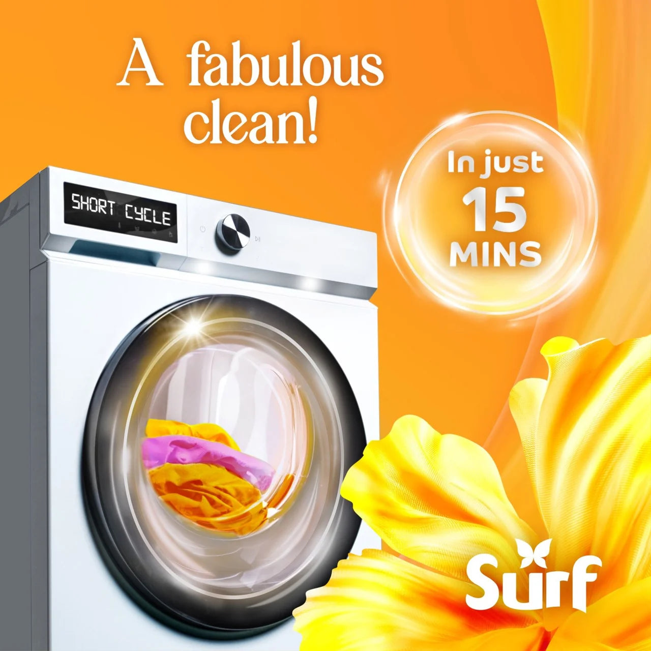 Surf Quick Wash Sunshine Blossom Laundry Detergent 31 Washes 837ml