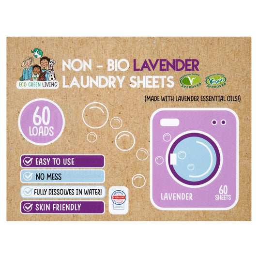 Eco Green Living Non-Bio Laundry Sheet Lavender 60 per pack