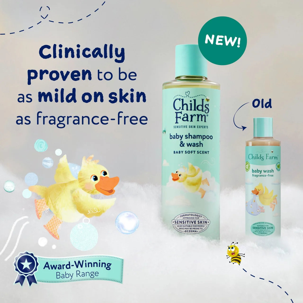 Childs Farm Baby Shampoo & Wash, Baby Soft Scent 250ml