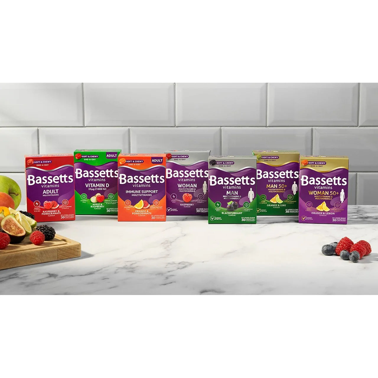 Bassetts Raspberry & Pomegranate Adult Multivitamins 30 per pack