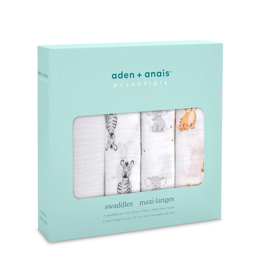 Aden + Anais Muslin Swaddles Safari Babes 4 per pack