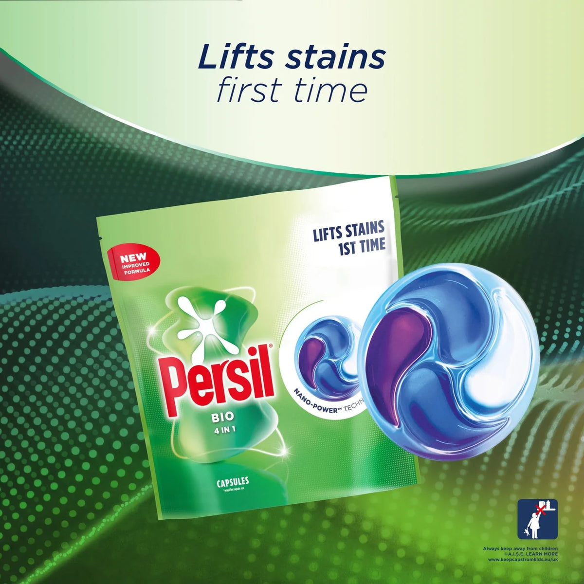 Persil Bio 4 in 1 Fast-Dissolving Laundry Capsules 68 Washes