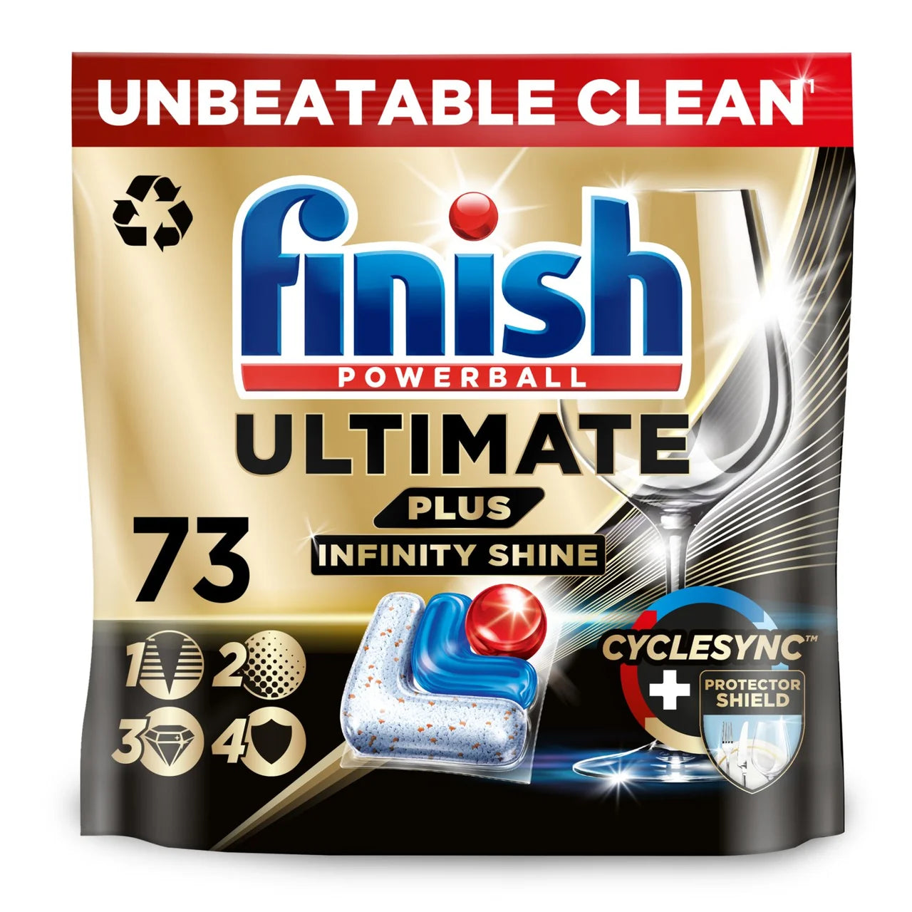 Finish Ultimate Infinity Shine Plus Dishwasher Tablets 73 per pack